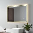 EMKE - EMKE Miroir lumineux salle de bain 80x60cm, Miroir LED avec éclairage, Interrupteur tactile, Anti-buée, Lumière Froide/Chaude/Neutre - vignette