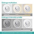 EMKE - EMKE LED Miroir de Maquillage Rond avec Interrupteur Tactile Dimmable 3 Couleurs claires, grossissement 1/3x, Violet - vignette