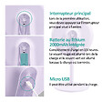 EMKE - EMKE LED Miroir de Maquillage Rond avec Interrupteur Tactile Dimmable 3 Couleurs claires, grossissement 1/3x, Violet - vignette