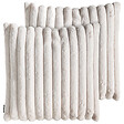 BELIANI - Lot de 2 coussins décoratifs RAKYA 45 x 45 cm Fourrure synthétique Beige clair À rayure - vignette