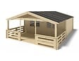 ALTANKA - Abri de jardin en bois - 6x5 m + terrasse avec balustrade et avant-toit en bois - 48 m2 - DOM747+DOM556+DOM558+POD04 - vignette