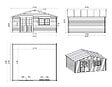 ALTANKA - Abri de jardin en bois - 6x5 m + terrasse avec balustrade et avant-toit en bois - 48 m2 - DOM747+DOM556+DOM558+POD04 - vignette