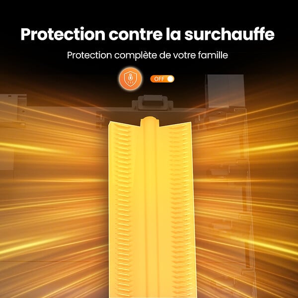 EMKE - Radiateur Intelligent EMKE 1000W Aluminium - Contrôle WiFi, Alexa et Google - Écran LCD - Murale ou Sur Pieds - Gris Anthracite - large