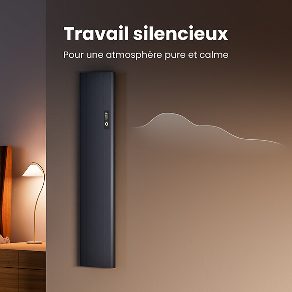 EMKE - Radiateur Intelligent EMKE à Courbe Aluminium 1000W - Dimensions 1600x362mm - Contrôle WiFi, Alexa, Google Home - Gris Anthracite - large
