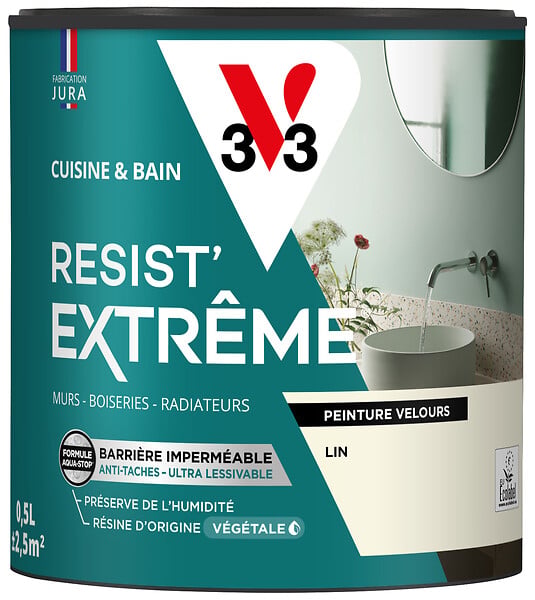 V33 - Peinture cuisine et bain - Lin velours - 0,5L - large