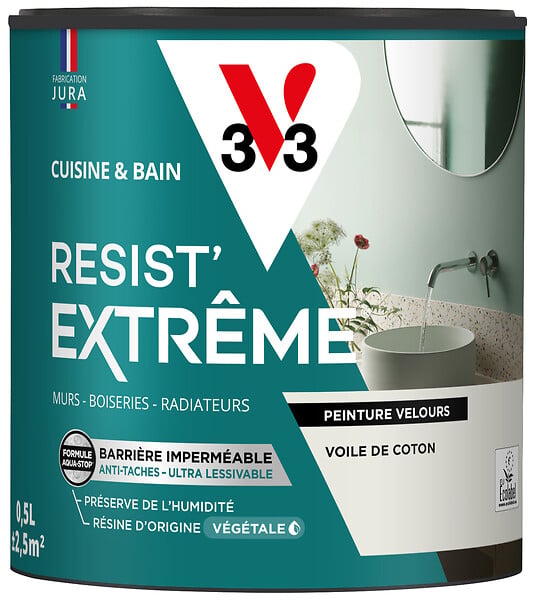V33 - Cuisine et bain Resist' extrême voile de coton velours 0,5L - large