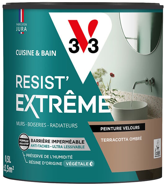 V33 - Peinture cuisine et bain Velours Terracotta ombré 0,5L - large