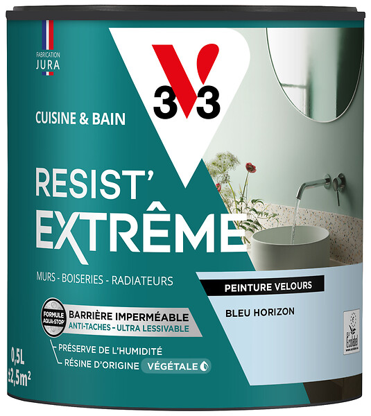 V33 - Cuisine et bain Resist' extrême bleu horizon velours 0,5L - large