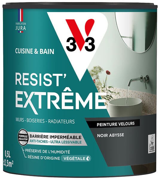 V33 - Cuisine et bain Resist' extrême noir abyses velours 0,5L - large