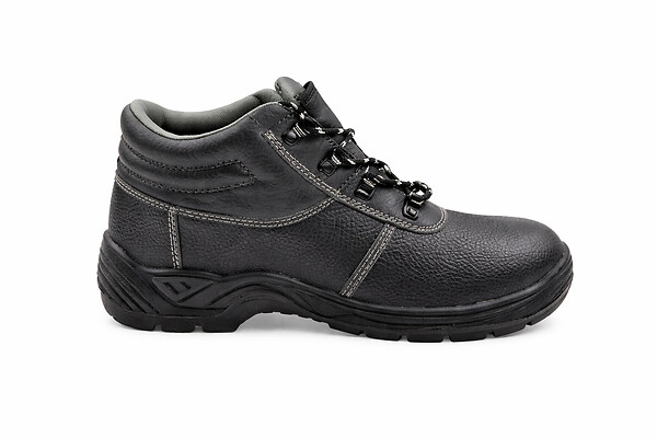 Chaussures de travail haute sécurité en cuir noir. Taille 39 - large