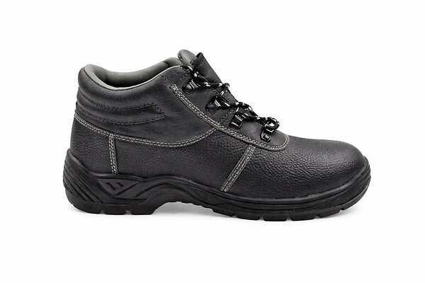 Chaussures de travail haute sécurité en cuir noir. Taille 43 - large