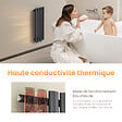 EMKE - EMKE Radiateur eau chaude en acier Tube Rond Radiateur Mural Anthracite 60x24cm 166W Seule Couche - vignette