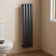 EMKE - EMKE Radiateur eau chaude en acier Tube Rond Radiateur Mural Anthracite 90x24cm 236W Seule Couche - vignette