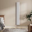 EMKE - EMKE Radiateur eau chaude en acier Tube Rond Radiateur Mural Blanc 180x24cm 447W Seule Couche - vignette