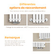 EMKE - EMKE Radiateur eau chaude en acier Tube Rond Radiateur Mural Blanc 160x24cm 400W Seule Couche - vignette