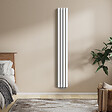 EMKE - EMKE Radiateur eau chaude en acier Tube Rond Radiateur Mural Blanc 180x24cm 868W Double Couche - vignette