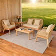 CONCEPT USINE - Salon de jardin 4 places en bois avec 2 tables beige et bois ROSARIO - vignette