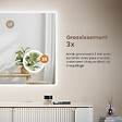 EMKE - EMKE Miroir lumineux salle de bain 80x60cm, Miroir LED avec Interrupteur Tactile, Anti-buée, 3x Grossissement, 3 couleurs de Lumières - vignette