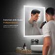EMKE - EMKE Miroir lumineux salle de bain 100x60cm, Miroir LED avec Interrupteur à bouton, Anti-buée, Miroir avec éclairage lumière Blanche Froide/Chaude - vignette