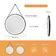 EMKE - EMKE Miroir lumineux salle de bain rond diamètre 60cm cadre noir, Sangle réglable, Miroir LED, Interrupteur Tactile, Anti-buée, 3 couleurs Lumières - vignette