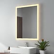 EMKE - EMKE Miroir lumineux salle de bain 80x60cm, Miroir LED avec Interrupteur à bouton, Anti-buée, Miroir avec éclairage lumière Blanche Froide/Chaude - vignette