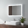 EMKE - EMKE Miroir lumineux salle de bain 70x50cm, Miroir LED avec Interrupteur à bouton, Anti-buée, Miroir avec éclairage lumière Blanche Froide/Chaude - vignette