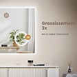 EMKE - EMKE LED Miroir lumineux salle de bain 80x60cm, Interrupteur Tactile, Anti-buée, 3x Grossissement, Horloge, Lumière Blanche Froide/Chaude/Neutre - vignette