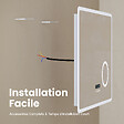 EMKE - EMKE Miroir lumineux salle de bain 80x60cm, Miroir LED avec Interrupteur Tactile, Anti-buée, Horloge, 3x Grossissement, Bluetooth, 3 couleurs de Lumières - vignette