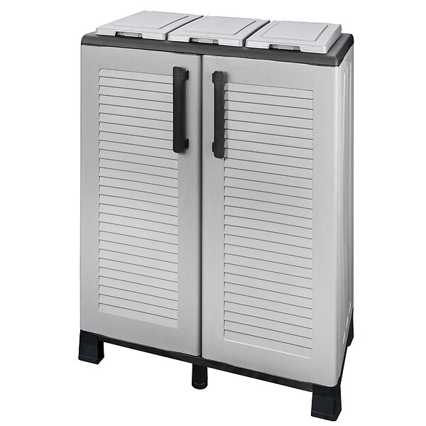 ARTPLAST - Abri Poubelles de Tri Sélectif 3 Sacs Recyclage Gestion des Déchets – Intérieur Extérieur 68 x 37 x 90 cm Art Plast - large