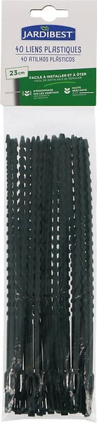 JARDIBEST - Lien - Plastique - 40 pièces - 23cm - large