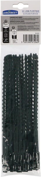 JARDIBEST - Lien - Plastique - 40 pièces - 23cm - large