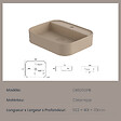 EMKE - EMKE Vasque à Poser 40 x 50 cm – Lavabo Rectangulaire en Céramique Beige Mat aux Coins Arrondis - vignette