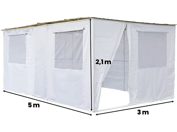 HABITAT ET JARDIN - Souccah en Kit NINA ajustable 4 x 2 avec 2 Rouleaux de bambou et 4 tasseaux de bois - large