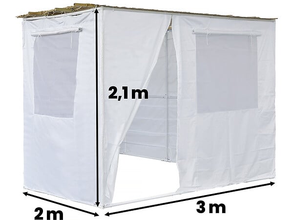 HABITAT ET JARDIN - Souccah en Kit NINA ajustable - 3 x 2 - 1 Rouleau de bambou et 3 tasseau de bois - large
