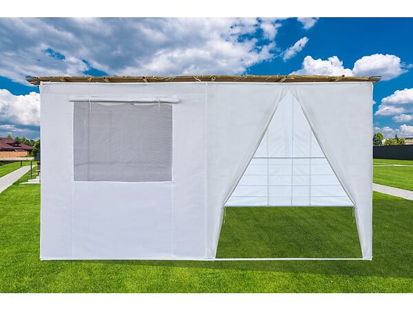 HABITAT ET JARDIN - Souccah en Kit NINA ajustable - 4 x 3 - 4 Rouleaux de bambou et 4 tasseaux de bois - large