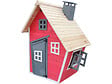 HABITAT ET JARDIN - Maisonnette "Lilou" - 119.5 x 156 x 102 cm - Rouge/Gris - vignette