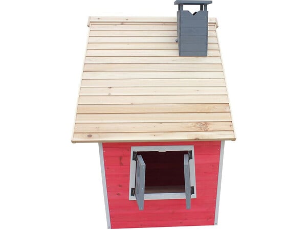 HABITAT ET JARDIN - Maisonnette "Lilou" - 119.5 x 156 x 102 cm - Rouge/Gris - large