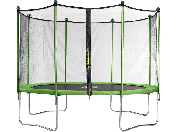 HABITAT ET JARDIN - Trampoline Yoopi 2 LUXE - Ø 3.65 m - Avec filet + échelle + couverture + kit d'ancrage - large