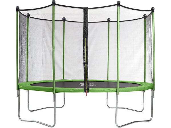 HABITAT ET JARDIN - Trampoline "Yoopi" - Ø 3.65 m - Avec filet + échelle + couverture + kit d'ancrage - large