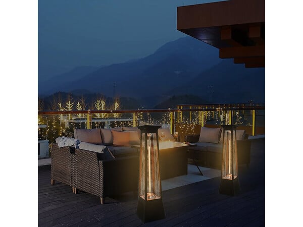 HABITAT ET JARDIN - Chauffage électrique radiant en fibre de carbone "Volcano" - 2000W - Noir - large