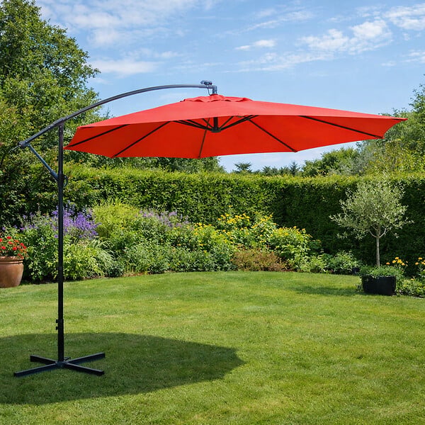 CONCEPT USINE - Parasol terracotta droit carré 3 x 3 m led SOLENZARA $ - large