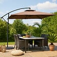 CONCEPT USINE - Parasol marron déporté rond 295 x 295 m CAPRI $ - vignette
