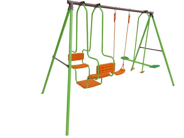 HABITAT ET JARDIN - Portique acier "Eva" - 1.96m - 3 agrès - large
