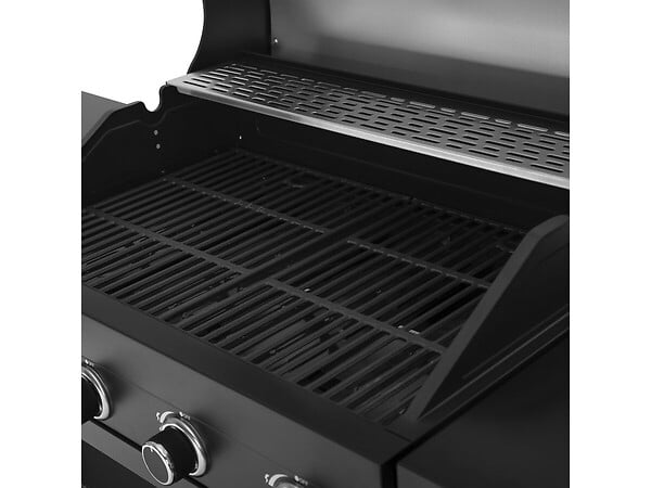 HABITAT ET JARDIN - Barbecue à gaz cuisine d'extérieur - 12 kw - 4 brûleurs - Noir - large