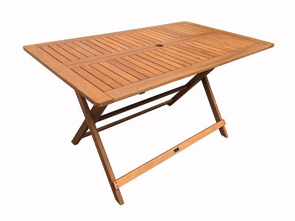 HABITAT ET JARDIN - Table pliante bois exotique "Hong Kong" - Maple - 135 x 80 cm - Marron clair - large