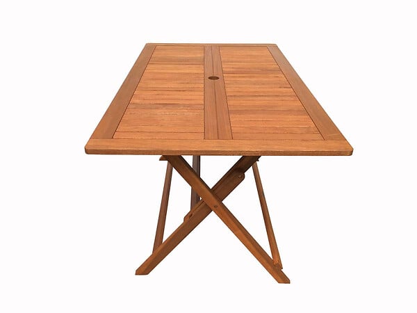 HABITAT ET JARDIN - Table pliante bois exotique "Hong Kong" - Maple - 135 x 80 cm - Marron clair - large
