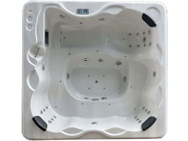 HABITAT ET JARDIN - Spa "Cuba" 6 places - Cuve blanc - système Balboa +Bluetooth intégré - 220x210x80cm - large