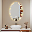 EMKE - EMKE Miroir led salle de bain 50 × 70 cm Miroir salle de bain lumineux avec 3 Couleurs de lumière réglables+Anti-buée, Économie d'énergie miroir led - vignette