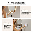 EMKE - EMKE Miroir led salle de bain 50 × 70 cm Miroir salle de bain lumineux avec 3 Couleurs de lumière réglables+Anti-buée, Économie d'énergie miroir led - vignette