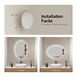 EMKE - EMKE Miroir led salle de bain 50 × 70 cm Miroir salle de bain lumineux avec 3 Couleurs de lumière réglables+Anti-buée, Économie d'énergie miroir led - vignette